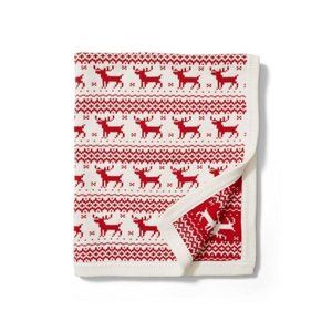 Janie and Jack Bradbury Red Baby Fair Isle Sweater Blanket, NWT
